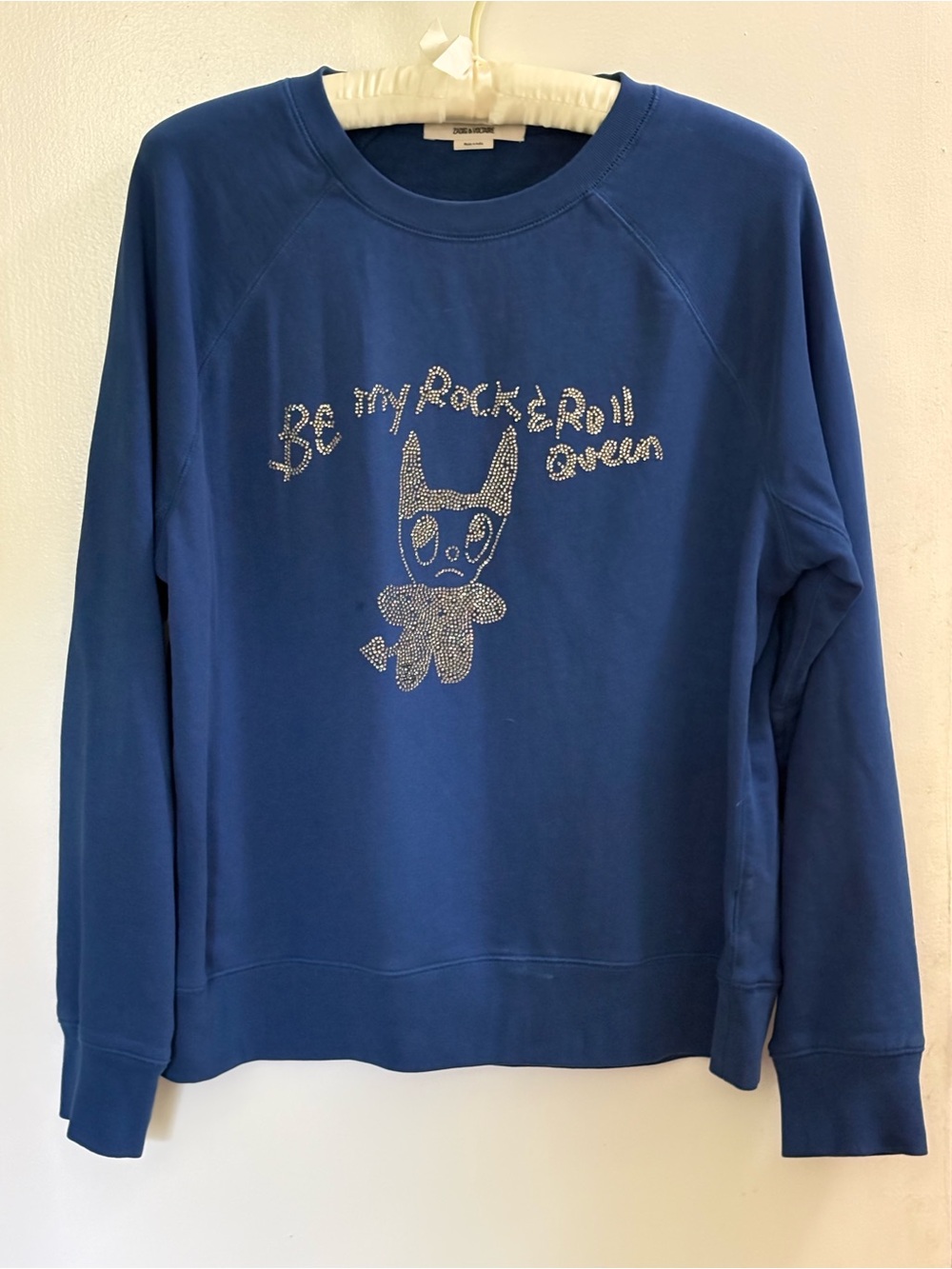 Zadig & Voltaire Cobalt Blue Rhinestone Graphic Sweatshirt